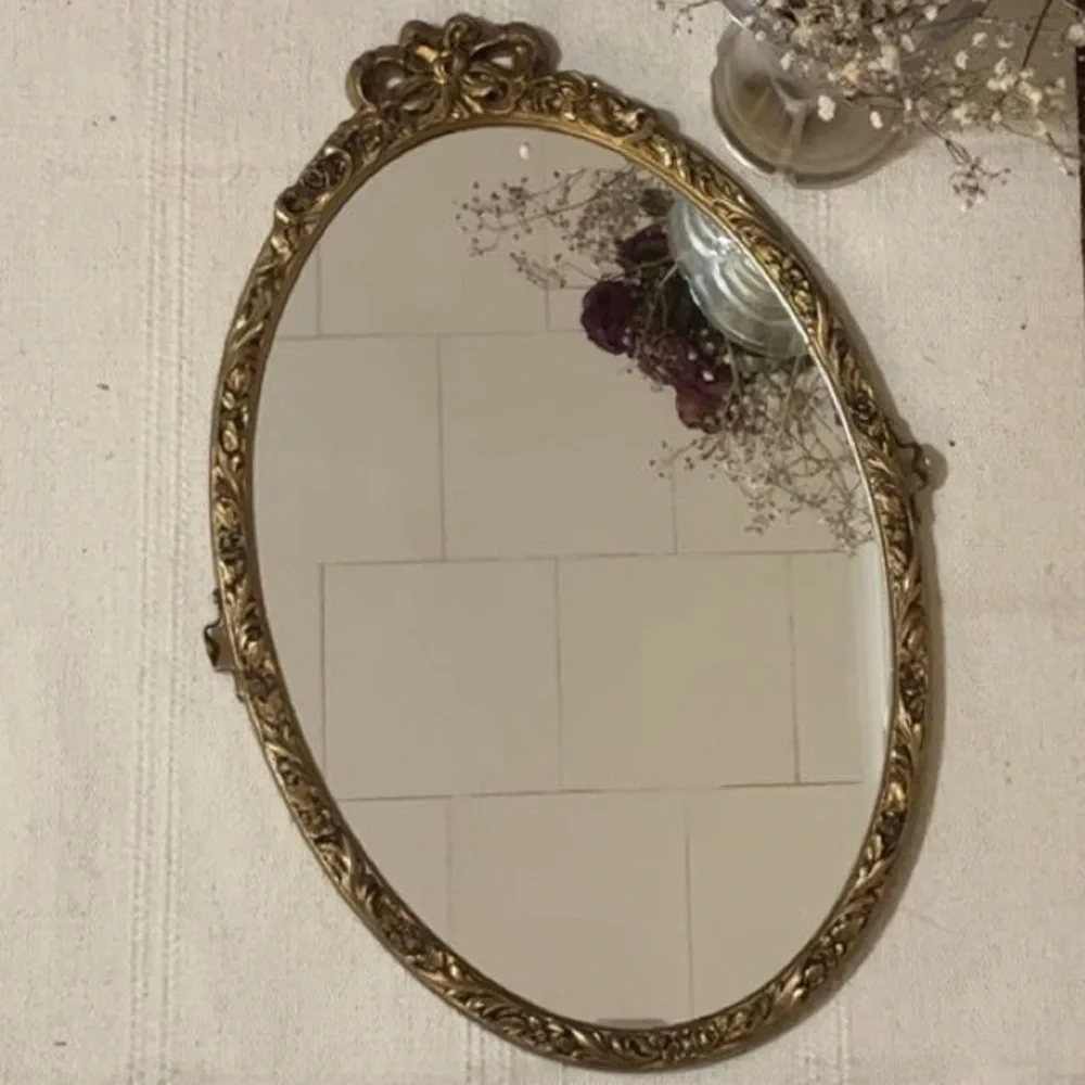 Elegant Gold Oval Wall Mirror